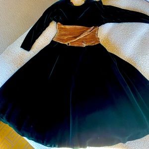 Vintage, emerald green holiday gown